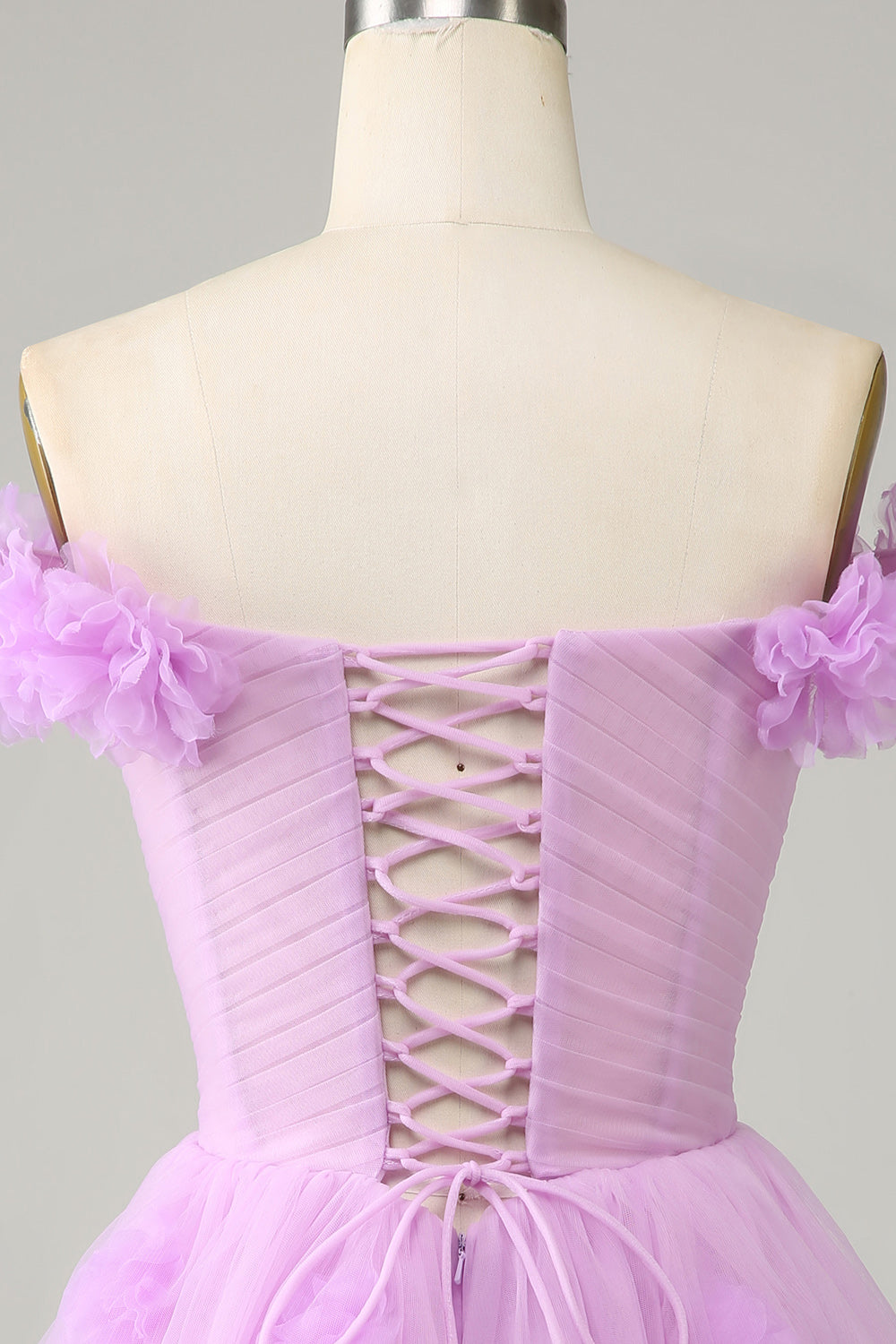 Vestido Corto de Cóctel Con Flores Rosa