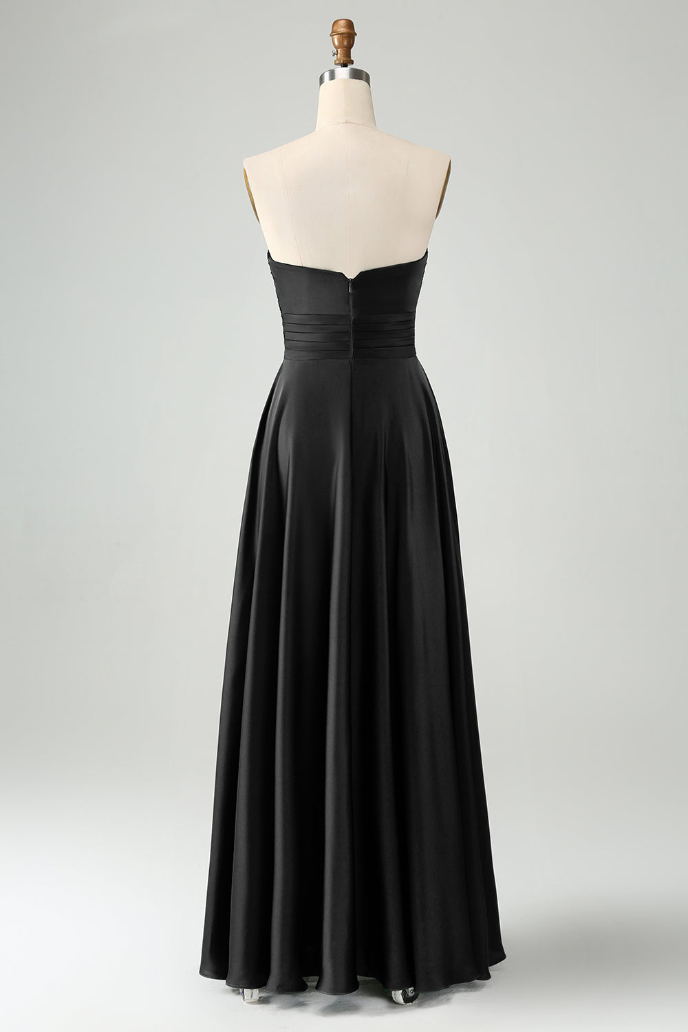 Vestido de dama de honor largo verde oscuro una línea de novia ojo de cerradura