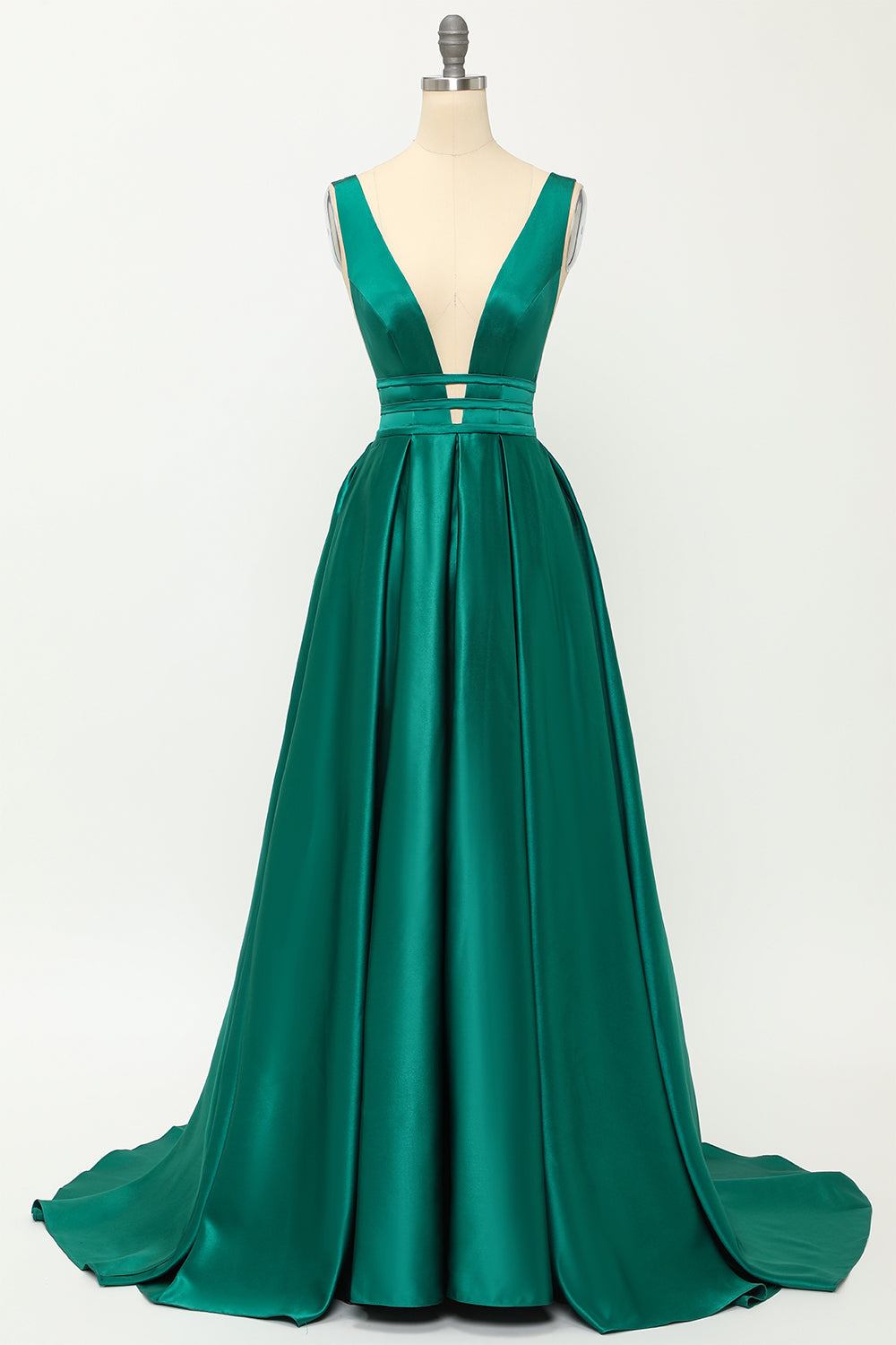 Vestido de fiesta largo de satén rubor