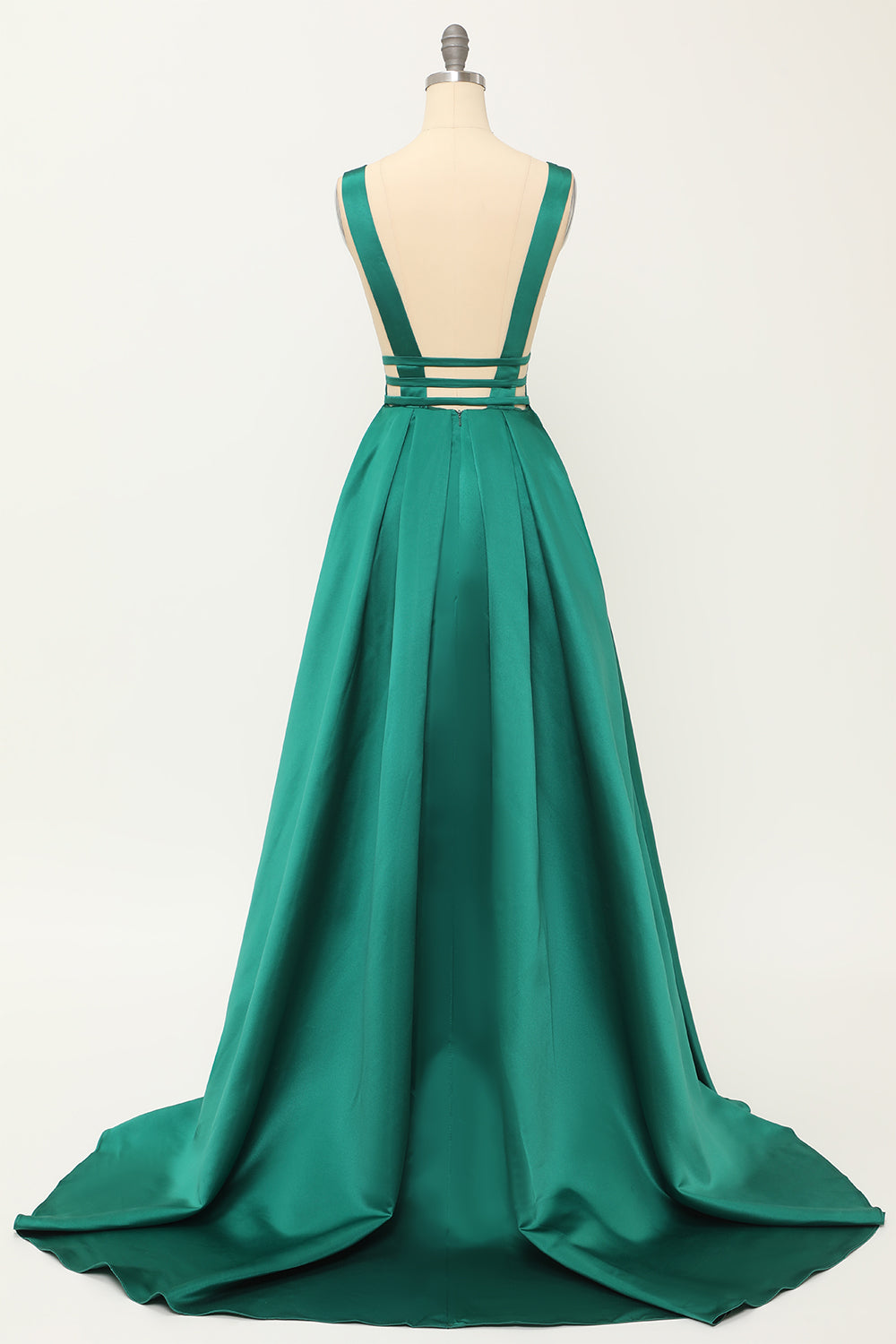 Vestido de fiesta largo de satén rubor