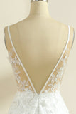 Tirantes de espagueti blanco Boho Vestido de novia
