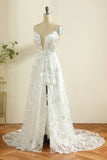 Tirantes de espagueti blanco Boho Vestido de novia