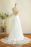 Tirantes de espagueti blanco Boho Vestido de novia