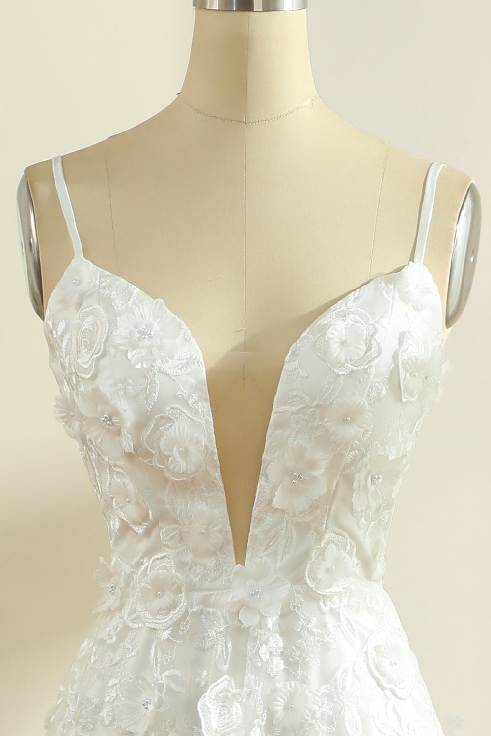 Tirantes de espagueti blanco Boho Vestido de novia