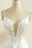 Tirantes de espagueti blanco Boho Vestido de novia