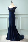 Off Hombro Lentejuelas Mermaid Prom Dress