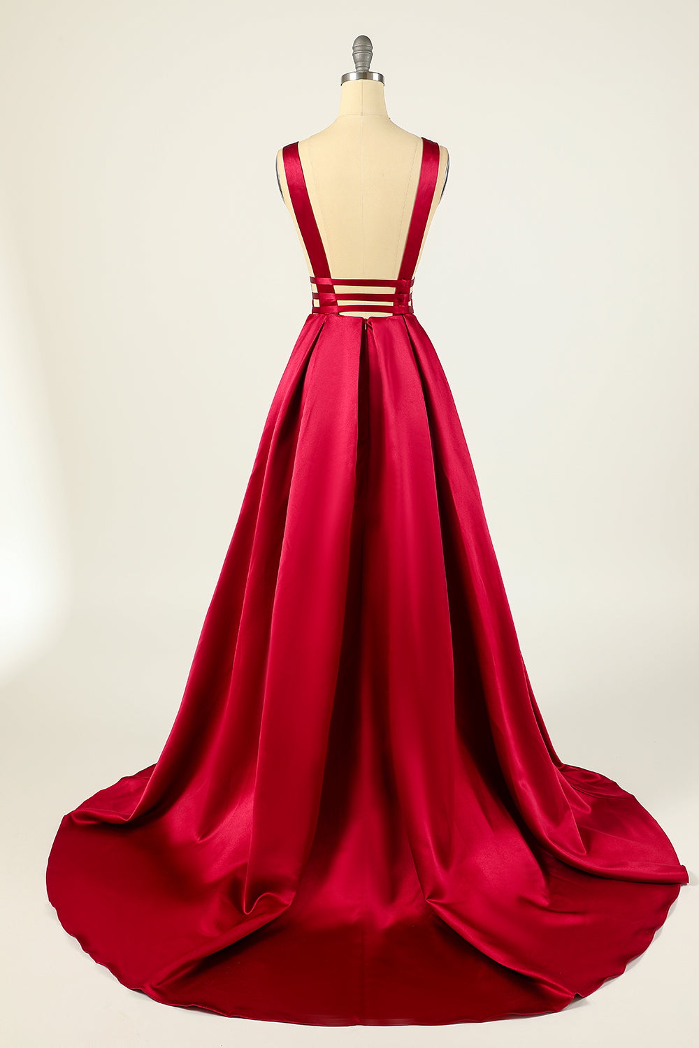 Vestido de fiesta largo de satén rubor