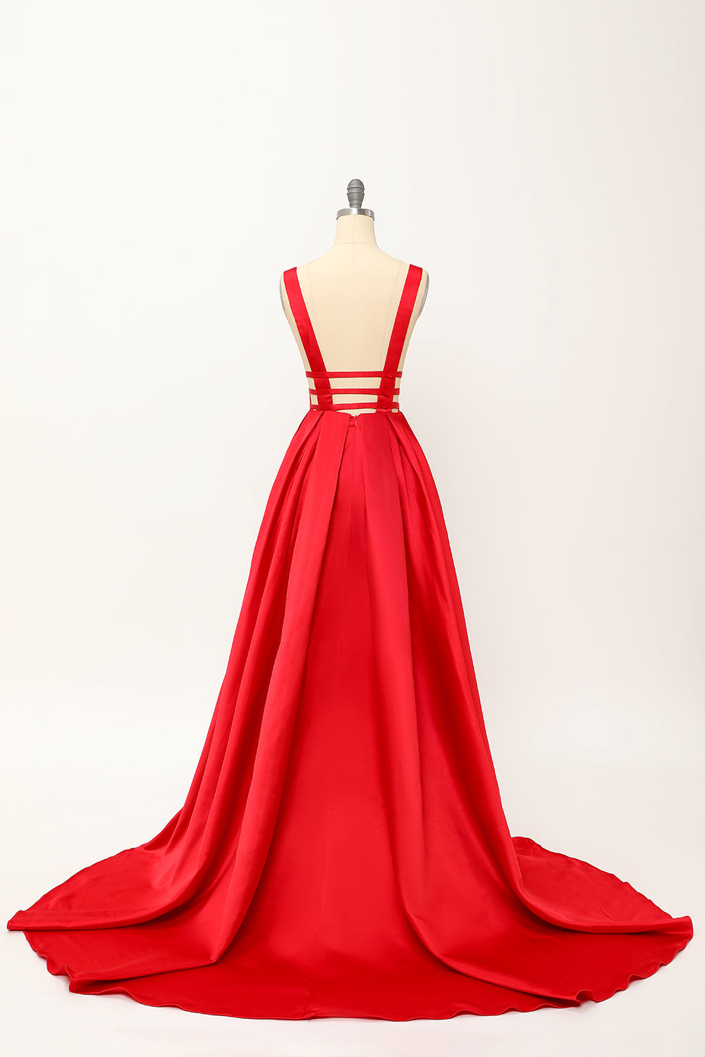 Vestido de fiesta largo de satén rubor