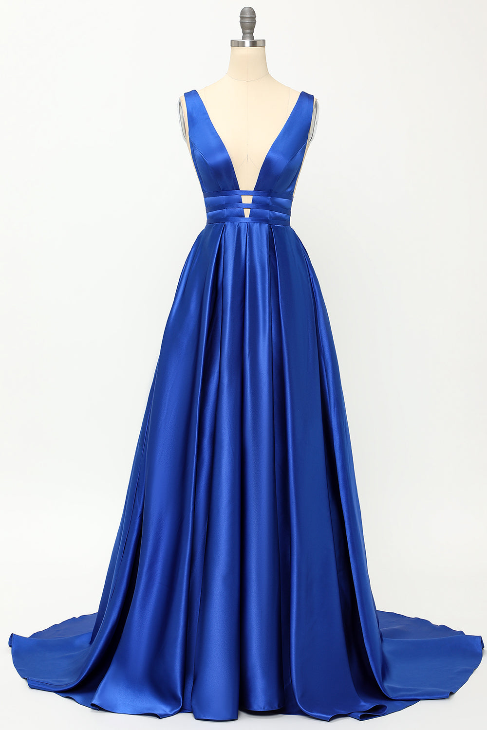 Vestido de fiesta largo de satén rubor