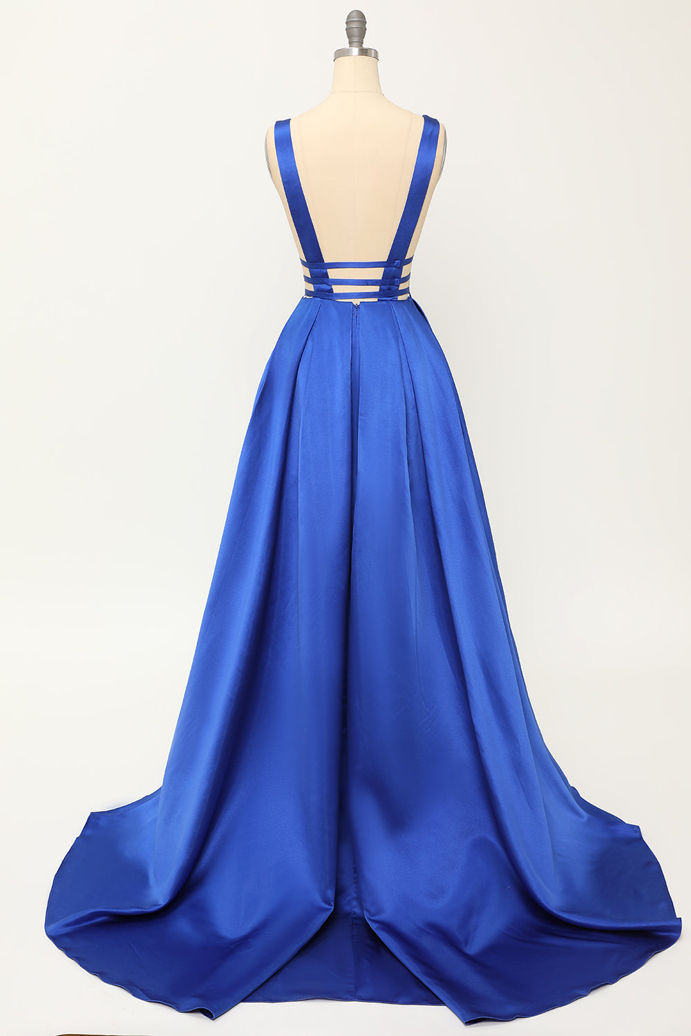 Vestido de fiesta largo de satén rubor