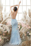 Los tirantes de espagueti vestido de fiesta de la sirena
