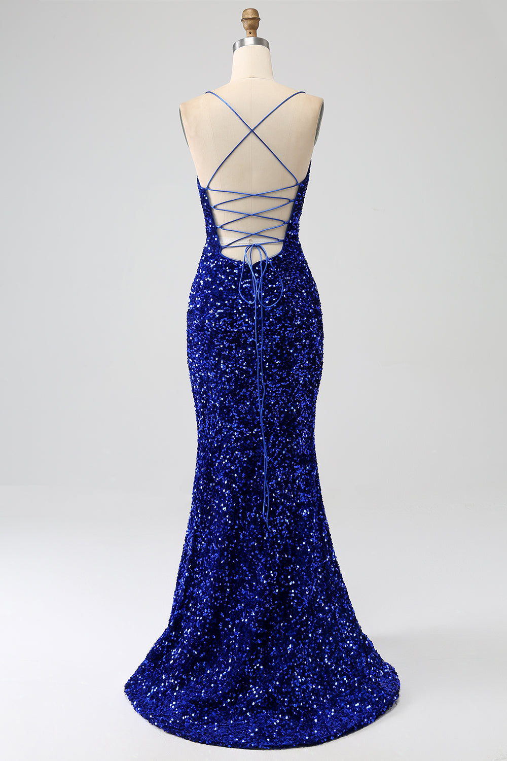 Vestido de fiesta de lentejuelas con escote en V con tirantes de sirena fucsia y lentejuelas con abertura