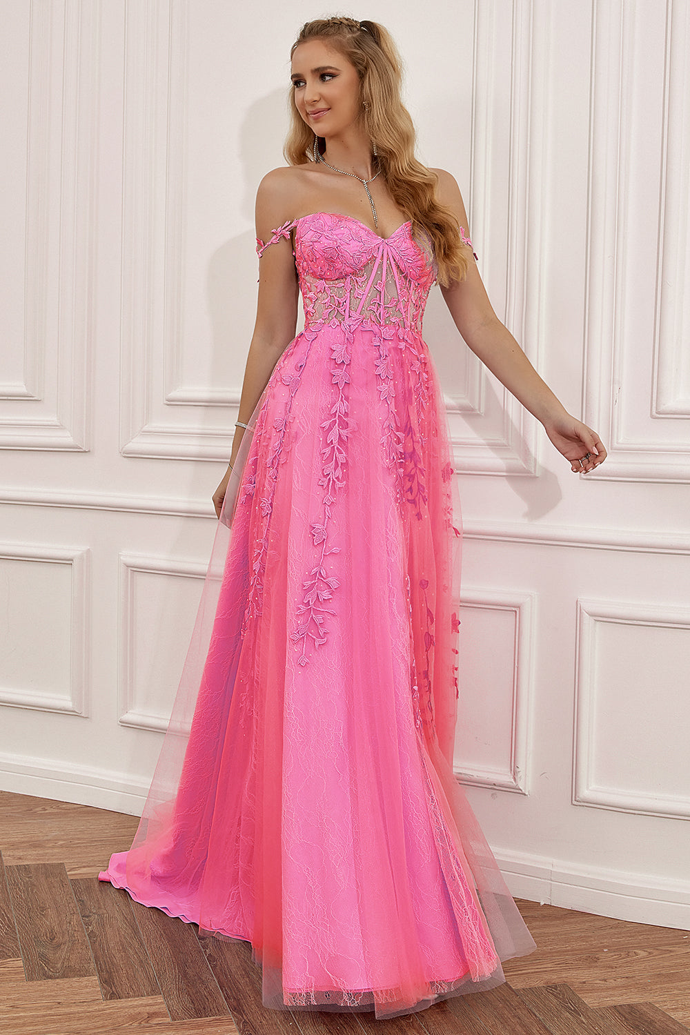 Tirantes de Espagueti Rosa Vestido de Fiesta