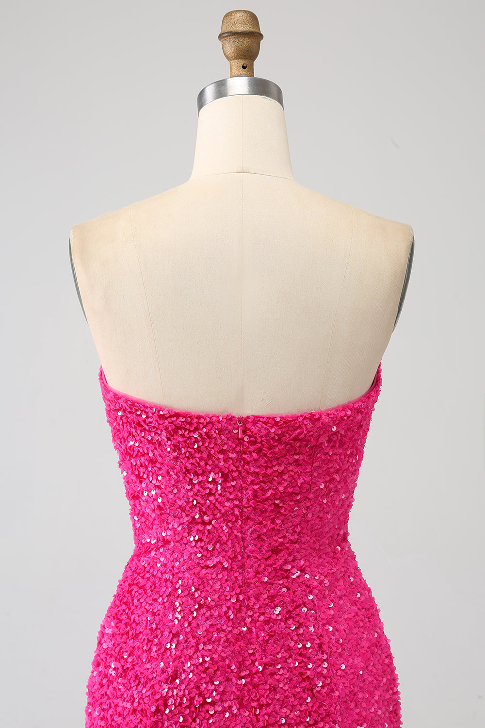 Bling Mermaid Sweetheart Vestido largo de fiesta de lentejuelas rosas