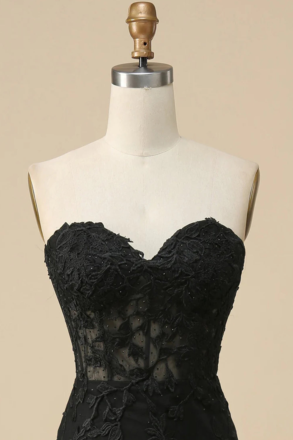 Corsé rosa Novia Vestido de fiesta de sirena de encaje largo con abertura