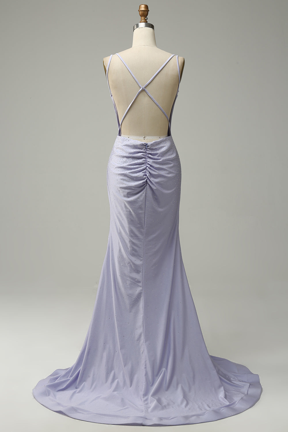 Sirena Lila Vestido de Fiesta Espalda Abierta