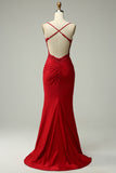 Sirena Halter Vestido de Graduación Verde Oscuro