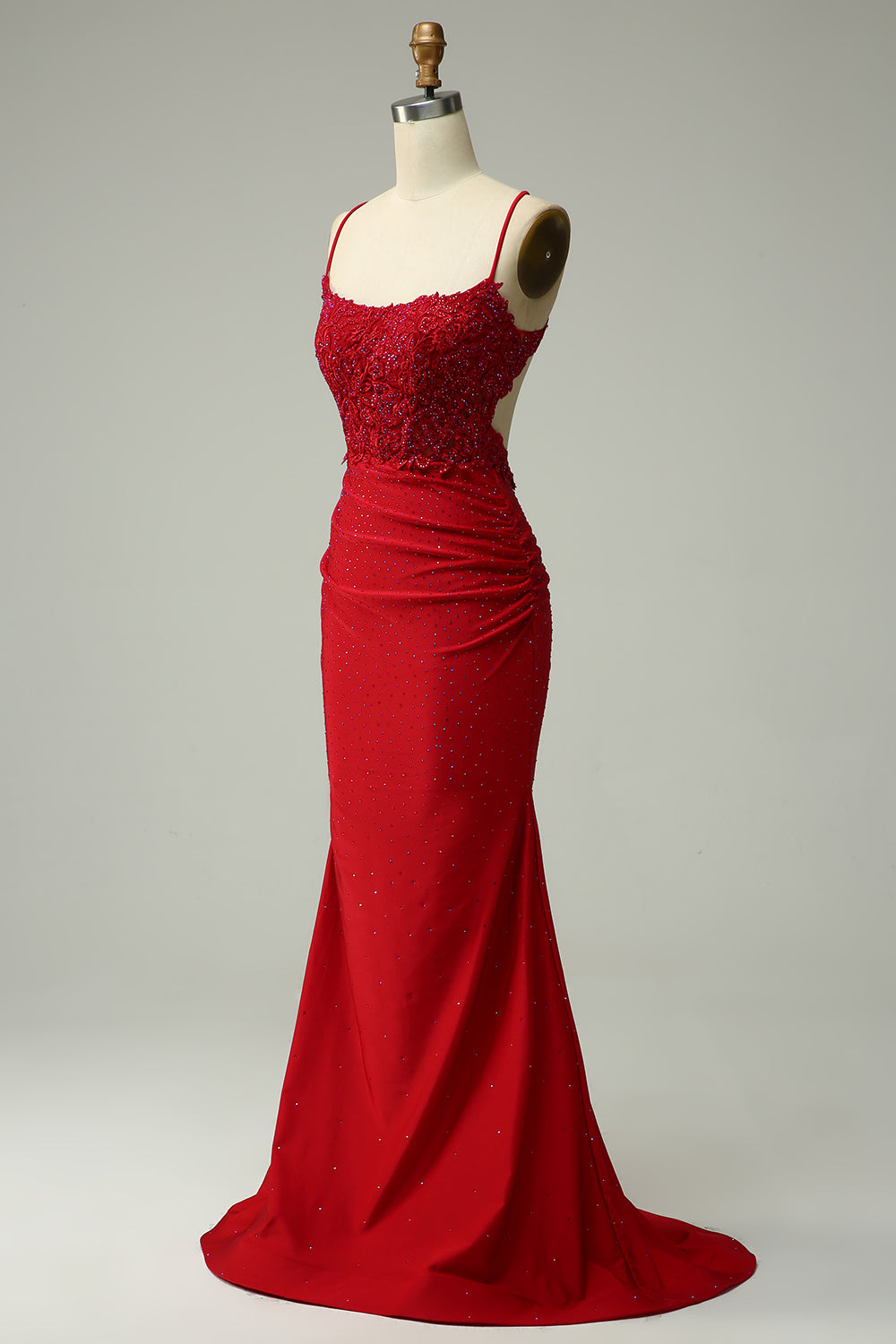 Sirena Halter Vestido de Graduación Verde Oscuro