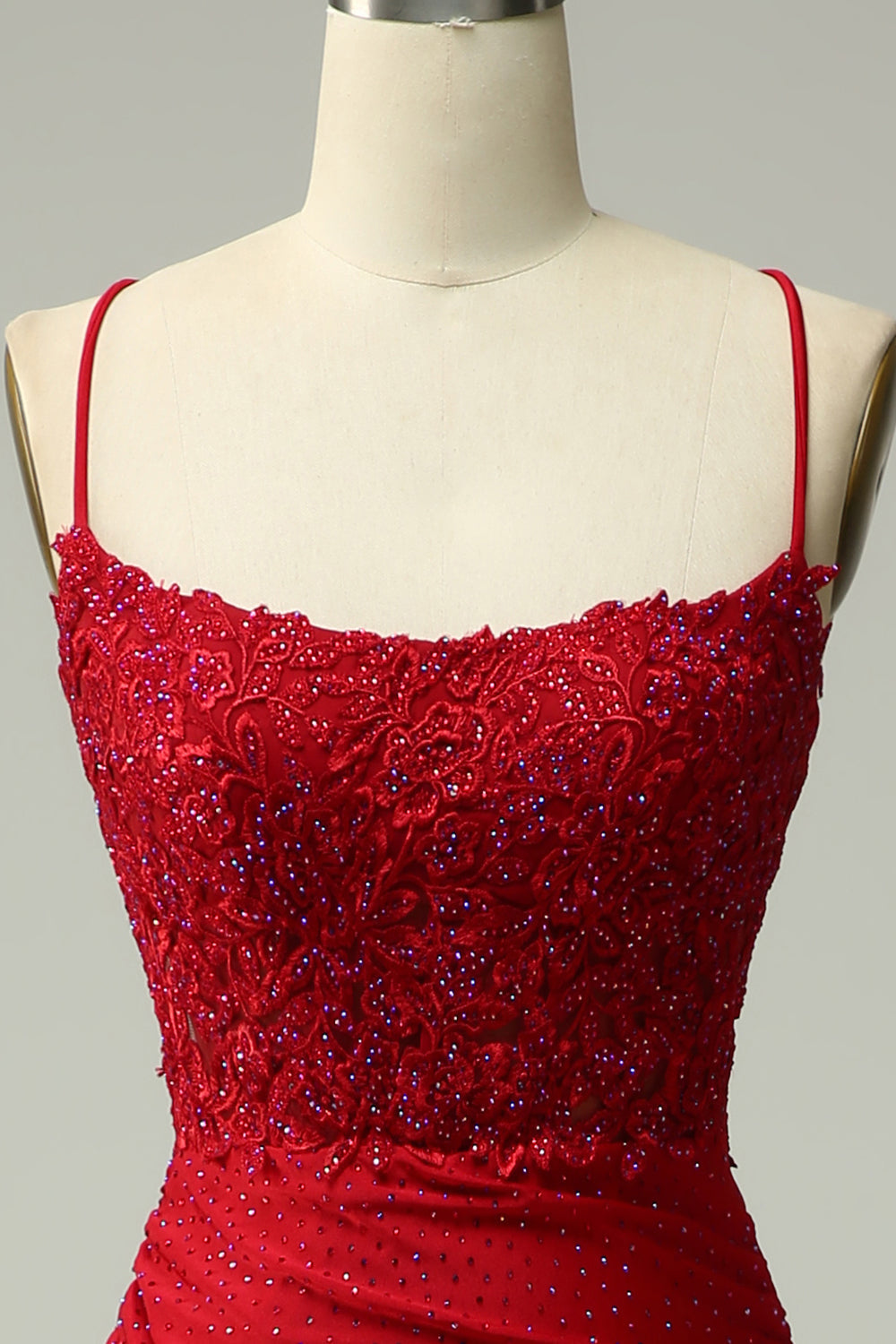 Sirena Halter Vestido de Graduación Rojo Oscuro