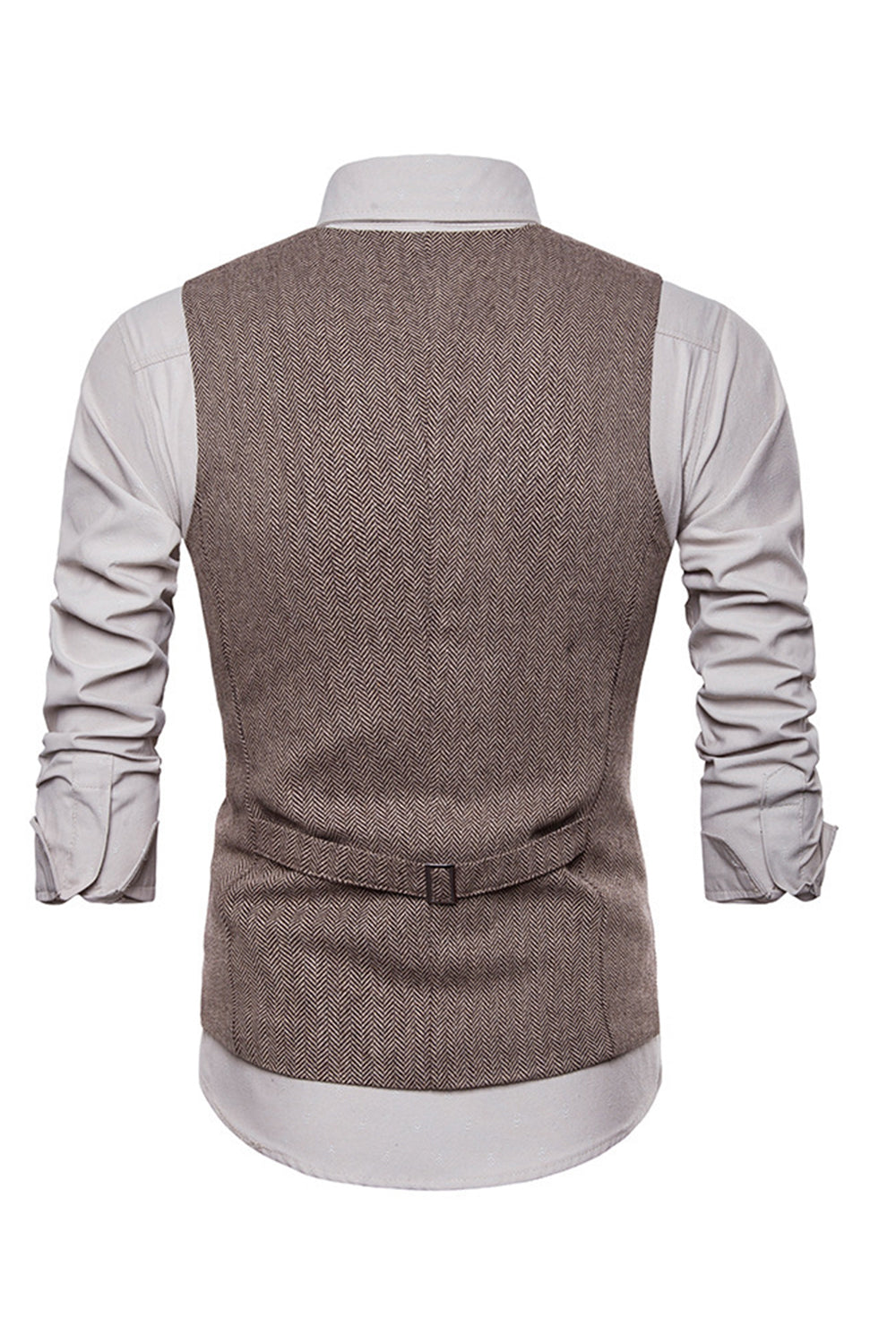 Chaleco de traje negro un solo pecho