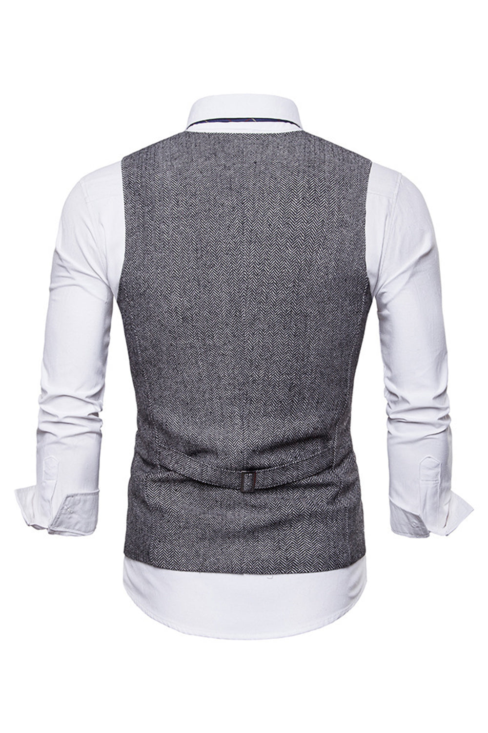 Chaleco de traje negro un solo pecho