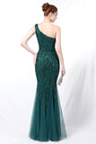 Mermaid One Shoulder Vestido de fiesta con apliques