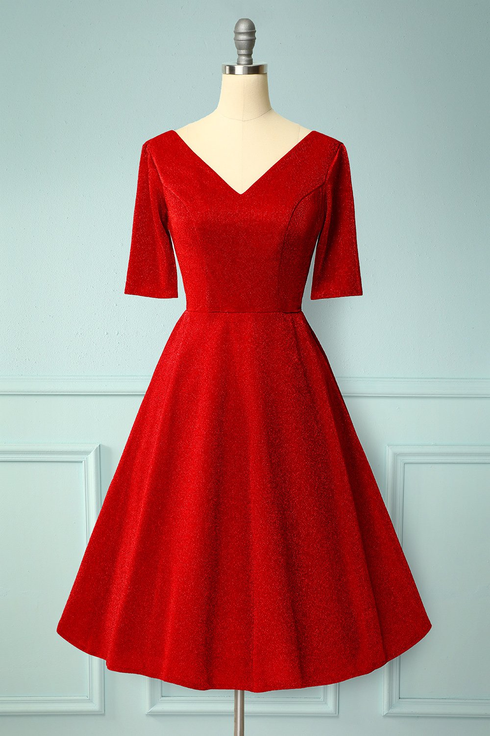 Vestido de terciopelo burdeos