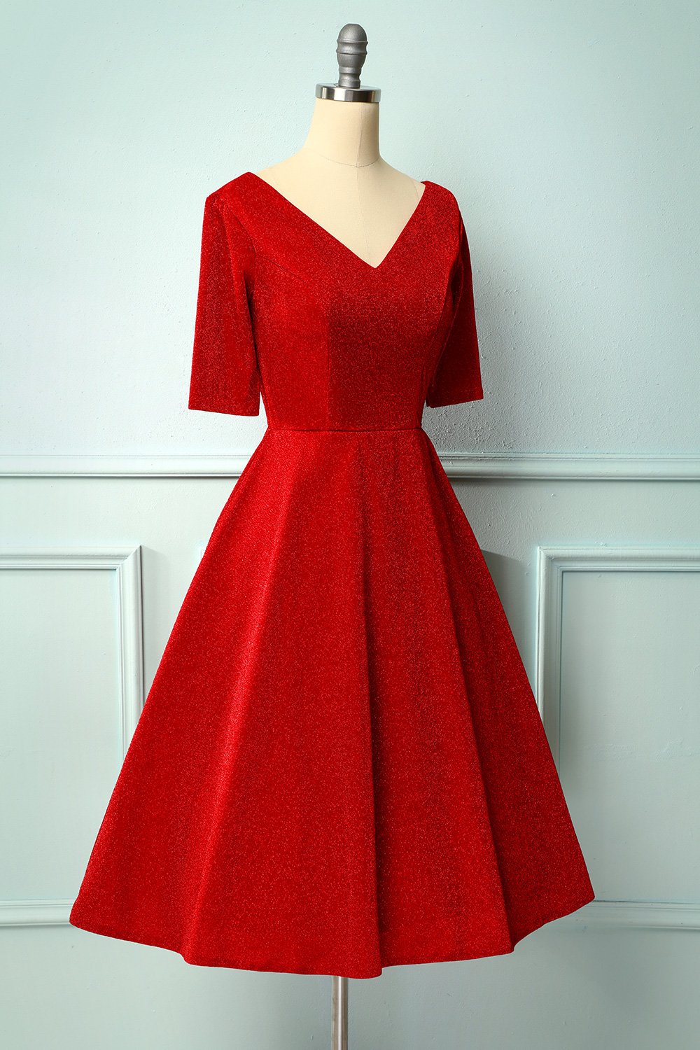 Vestido de terciopelo burdeos