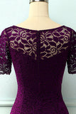 Vestido de encaje bodycon de uva