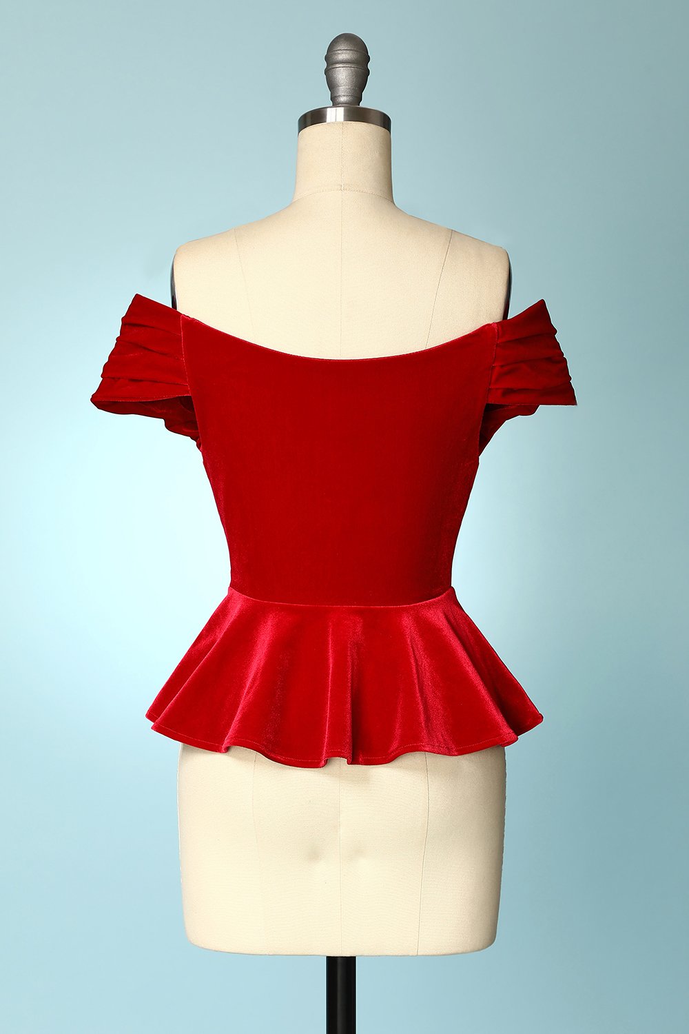 Tops cortos de terciopelo rojo