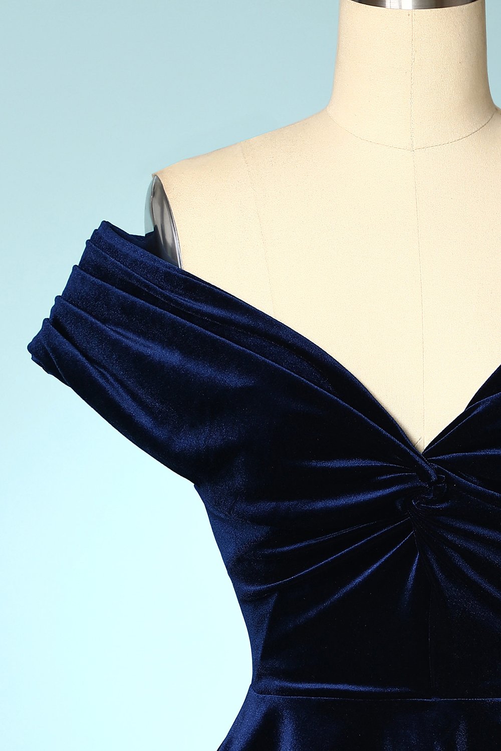 Tops Cortos de Terciopelo Azul Marino