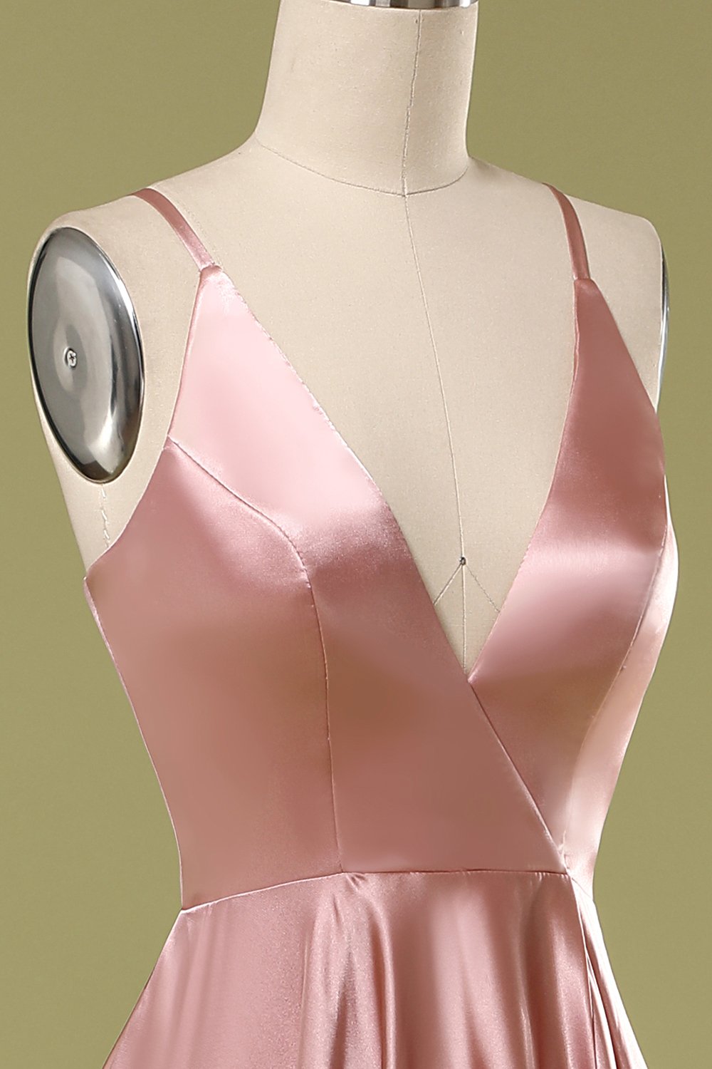 Vestido de fiesta de satén rosa