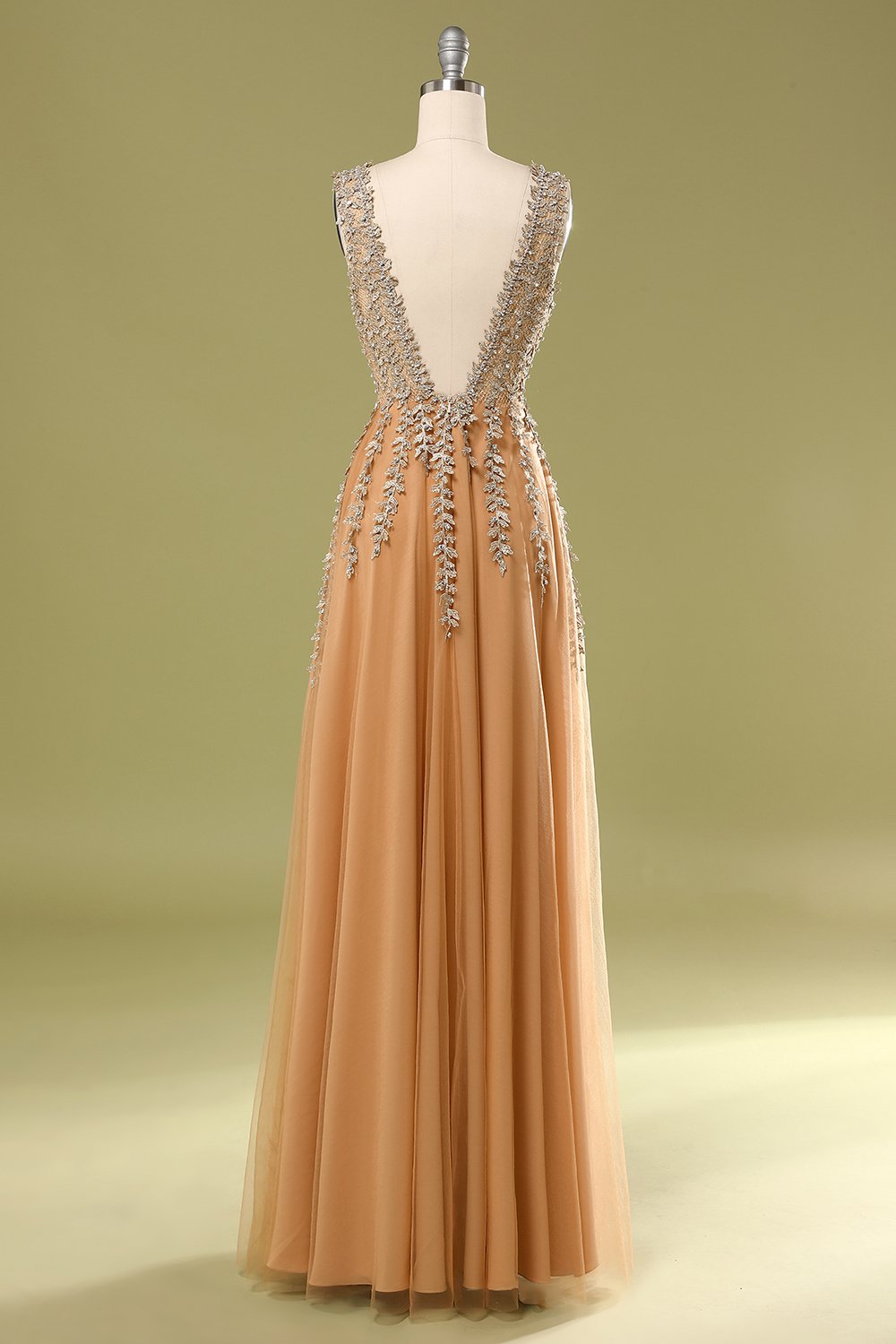 Vestido largo con cuello en V