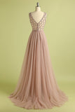 Vestido de fiesta con cuentas de tul