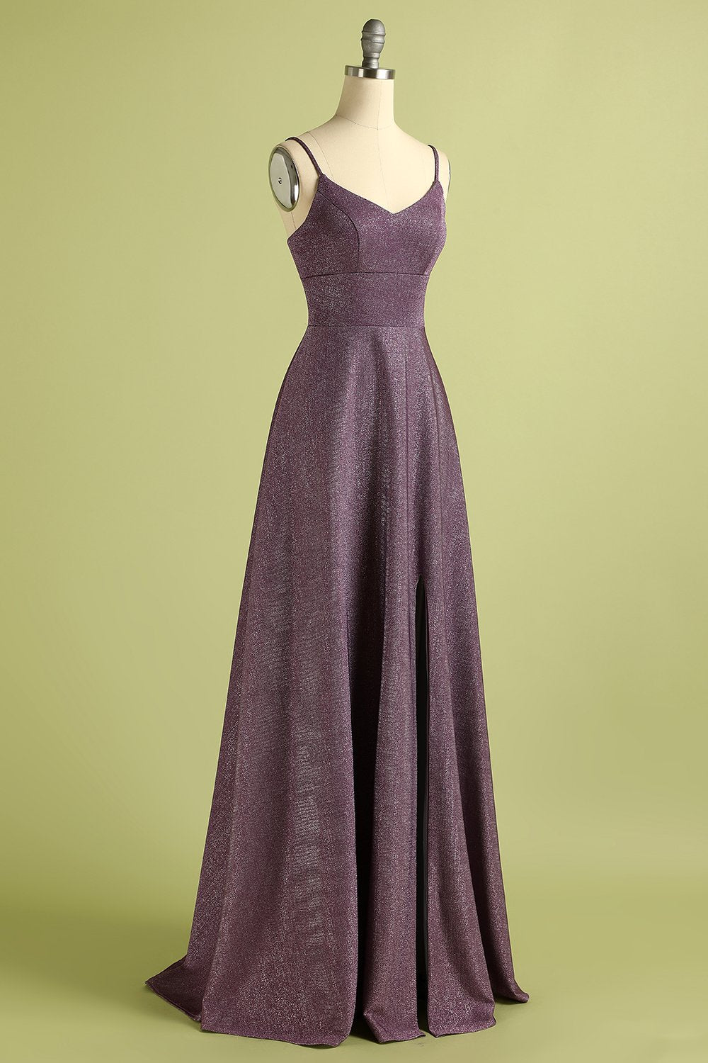 Vestido de fiesta satén uva