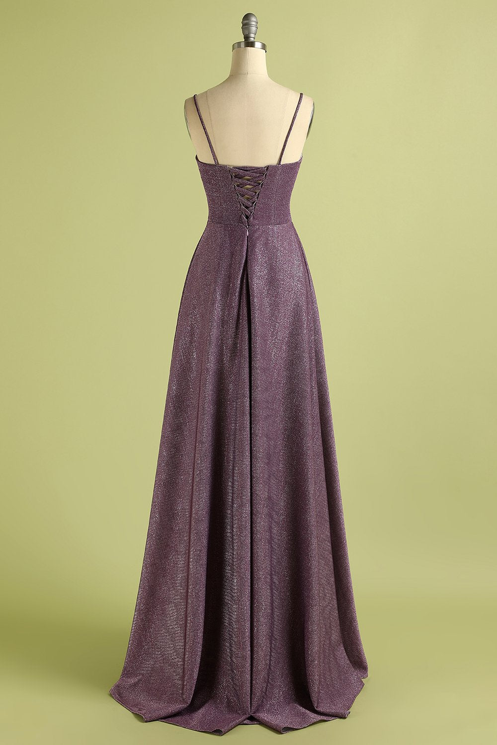 Vestido de fiesta satén uva