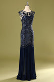 Vestido azul marino de los años 20 con lentejuelas
