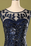 Vestido azul marino de los años 20 con lentejuelas