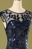 Vestido azul marino de los años 20 con lentejuelas