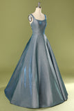 Vestido de fiesta largo con espalda abierta azul