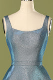 Vestido de fiesta largo con espalda abierta azul
