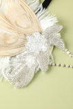 1920 Pluma de lentejuelas Perlas aleta diadema