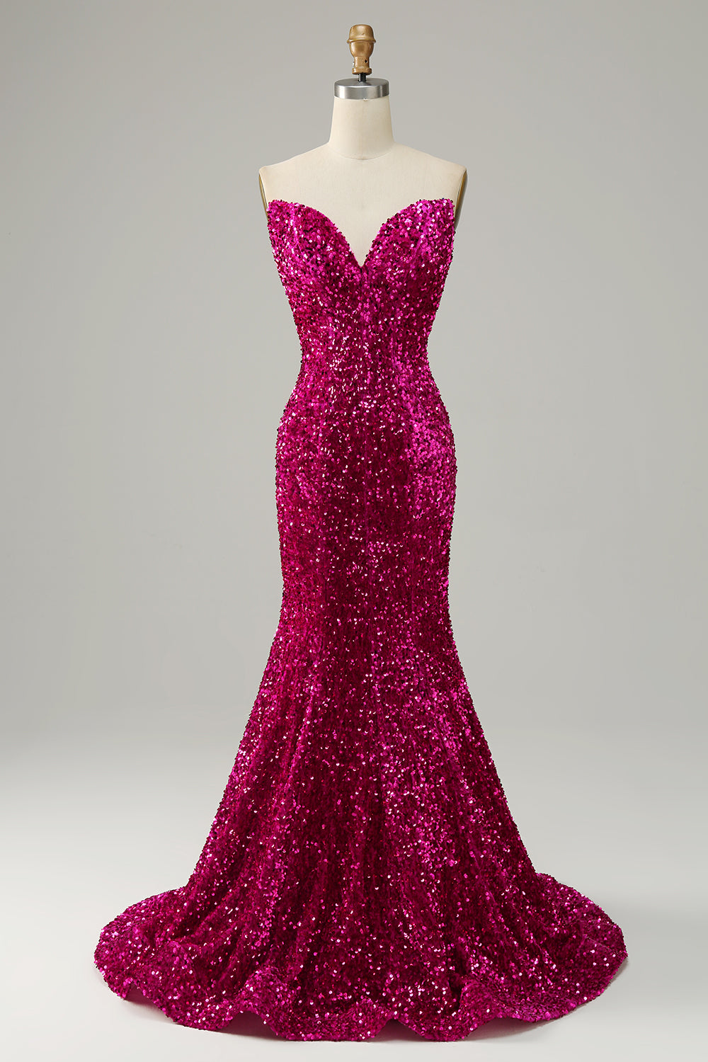 Fucsia Vestido de Lentejuelas Sirena