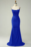 Sirena Halter Vestido de Graduación Verde Oscuro