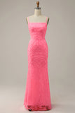 Lentejuelas Rosa Vestido de Fiesta