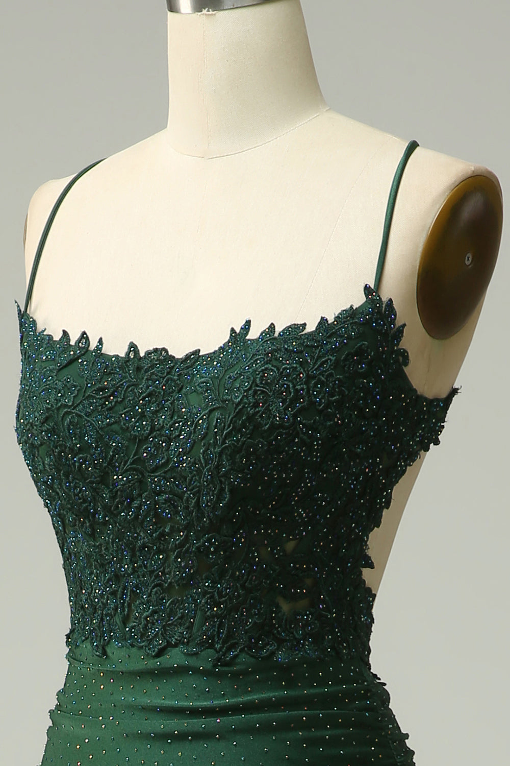 Sirena Halter Vestido de Graduación Verde Oscuro