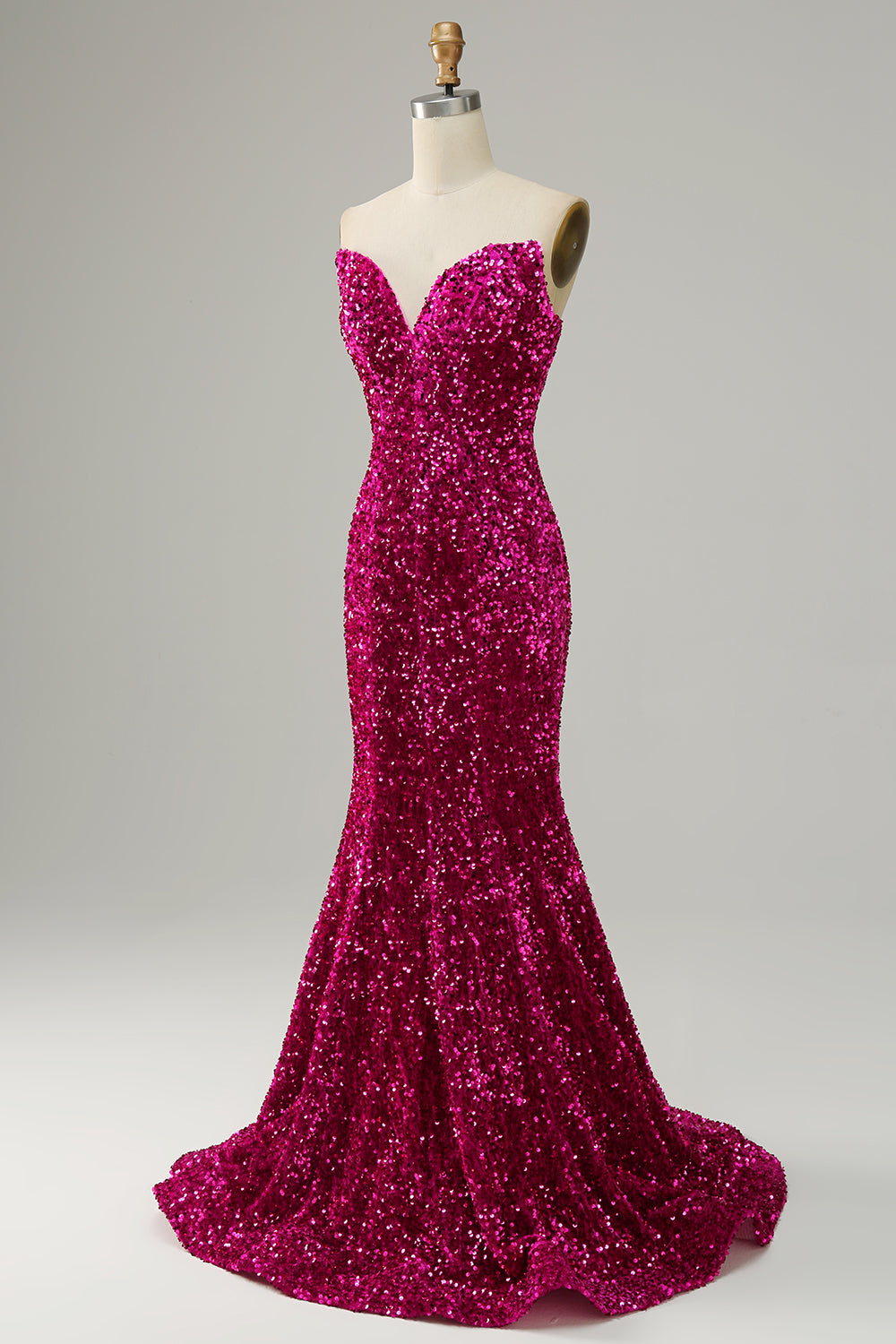 Fucsia Vestido de Lentejuelas Sirena