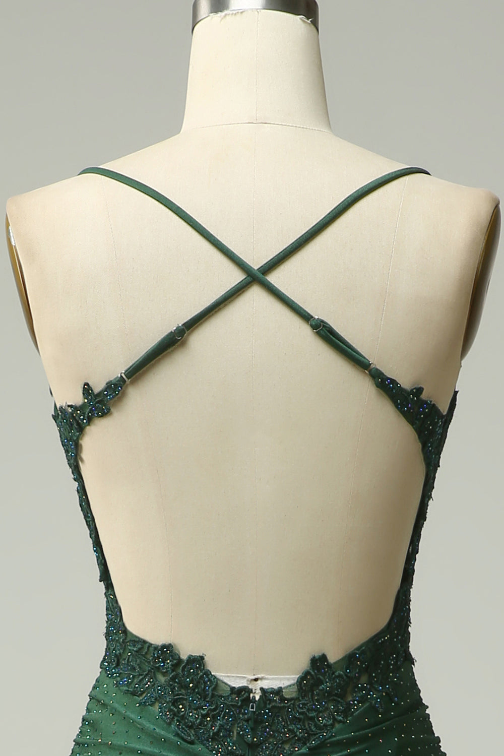 Sirena Halter Vestido de Graduación Verde Oscuro