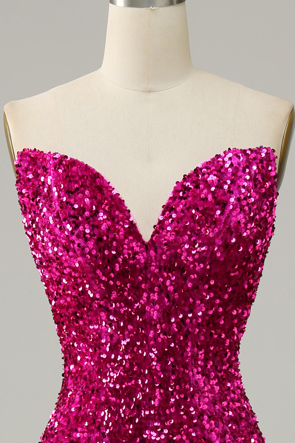 Fucsia Vestido de Lentejuelas Sirena