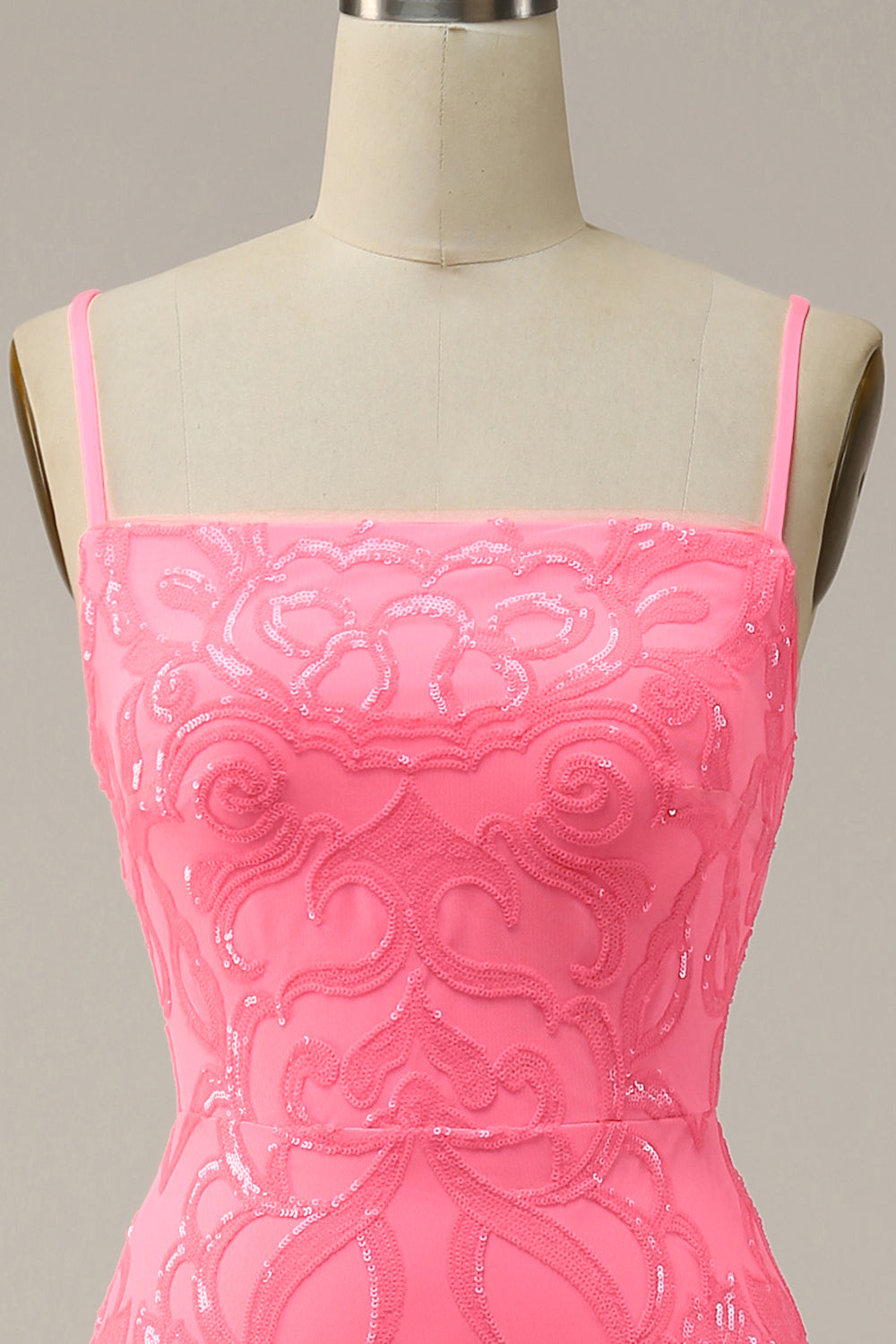 Lentejuelas Rosa Vestido de Fiesta